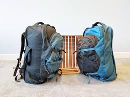 a pair of backpacks on a carpet