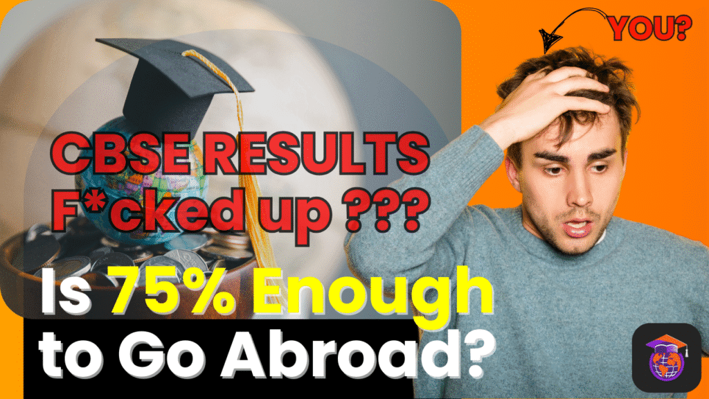 Indian student looking at CBSE marks thinking about study abroad